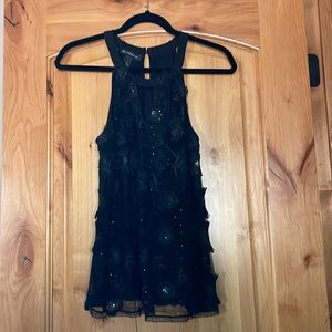 Inc black tank small floral